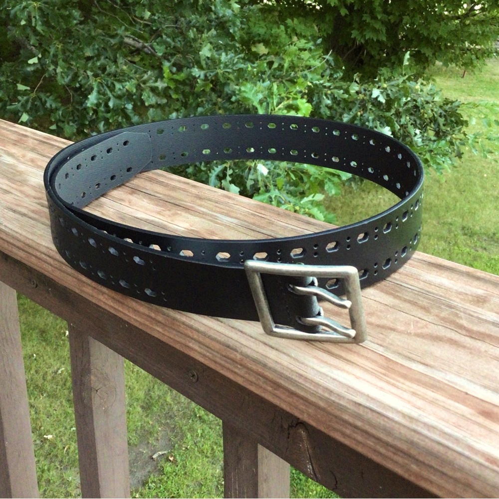 Men's Black Perforated Belt